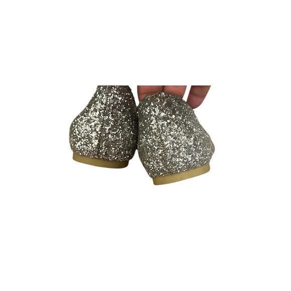Jewel Badgley Mischka Silver Glitter Flats - Picture 4 of 6